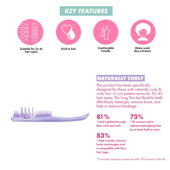 Tangle Teezer | The Naturally Curly Wet Detangler Hairbrush for 3C to 4C… - Picture 5 of 5